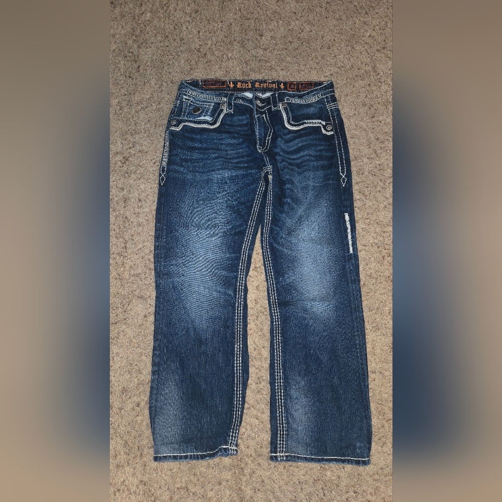 Rock Revival Dark Blue Relaxed Men's Jeans